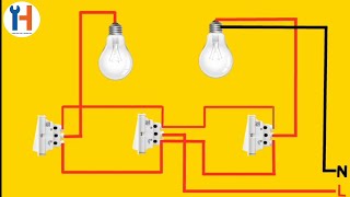 3 way switch 2 lights wiring diagram  How to wire a two way switch with multiple lights electric [upl. by Tloc]