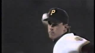 Jeff Blauser whiffs at Tim Wakefield knuckler at 1992 NLCS [upl. by Alliuqahs350]