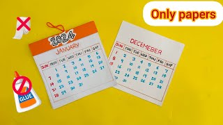 2024 Calendar Making  no glue paper craftsDIY  calendar making ideas 📆 2024🥳 [upl. by Chapin]