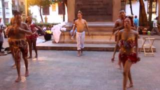 Mapalé dancers in Plaza de Bolivar Cartagena Colombia [upl. by Kcyred]