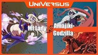 Mt Lady VS Amajiki amp Godzilla UniVersus Webcam Tournament Gameplay [upl. by Reldnahc248]