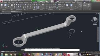 AutoCAD 3D How To Draw Spanner In AutCAD Basic Training 3D Modeling [upl. by Elayor]