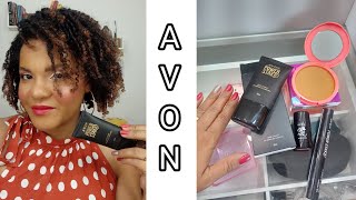 Testando Base Corretivo Pó Compacto e Blush da Avon [upl. by Idurt]