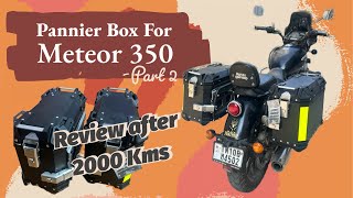 Side Pannier Box for Meteor 350  Royal Enfield  Review after 2000Kms  Part 2  Bites n Rides [upl. by Naitsyrk474]