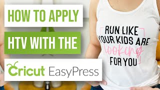 🏃‍♀️ How to Apply HTV With the Cricut Easy Press  New Year HTV Shirt [upl. by Delfeena]