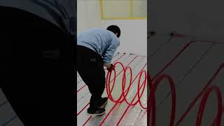 Floor heating pipe installation process [upl. by Alleuqahs]