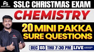 SSLC CHEMISTRY 20 PAKKA SURE QUESTIONS  CHRISTMAS EXAM  DEC 05  730PM  MS SOLUTIONS [upl. by Bez]