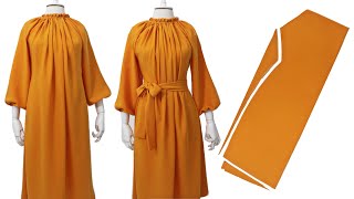 👌Very Easy Elastic Neck Designer Dress Cutting and Sewing in 10 minutes [upl. by Ahtela]