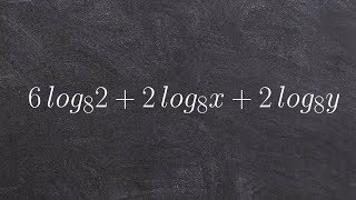 Condensing a logarithmic expression using power and product property [upl. by Sheedy]