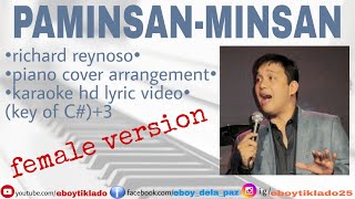 PAMINSANMINSAN karaoke female version  richard reynoso  acoustic cover  hd lyric video [upl. by Alphard]