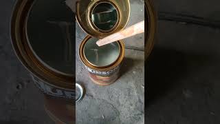 How to mix topcoat polyurethane varnishing resin solid wood acacia table hort shorts [upl. by Alliuqal]