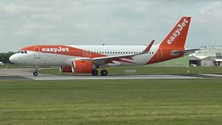 Easyjet Airbus 320Neo GUZLT Take Off Manchester EGCC [upl. by Sontich837]