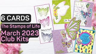 Butterfly Cards with The Stamps of Life March 2024 Club Kits  Beautiful Butterflies [upl. by Ahsoyem]