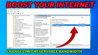 Change Limit Reservable Bandwidth and Speed up Internet Speed  2024 [upl. by Analed]