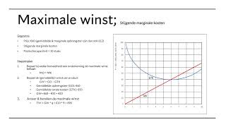 Maximale winst bij progressieve variabele kostenstijgende marginale kosten [upl. by Arodnap]