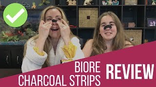 Biore Charcoal Pore Strips Blackhead Removal From Nose Beauty Review [upl. by Cresa635]