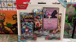 Pokemon Stellar Crown Triple Blister Pack Opening 😉👍 [upl. by Garlaand694]