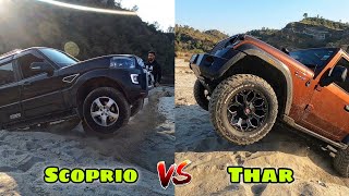 Thar 2020 vs Scorpio  Offroad battle [upl. by Nwahsuq922]