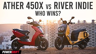 River Indie vs Ather 450X The better electric scooter is  PowerDrift [upl. by Albers]