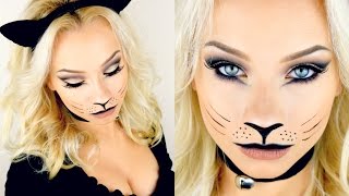 Last Minute Halloween Kitty Cat Makeup Tutorial 2015 [upl. by Ailat121]