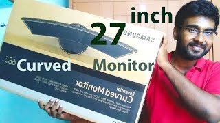 Samsung 27 inch curved monitor LC27F390FHWXXL  Unboxing and Overview in Tamil [upl. by Ruffina]