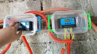 Connecting 2 different solar panels with different wattage rating dalawang solar panel mgkaiba watts [upl. by Engedi]