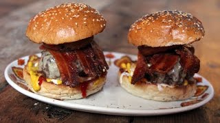 Candied bacon amp beer burger aka The Brad Sandwich  The Craft Beer Channel [upl. by Hittel250]