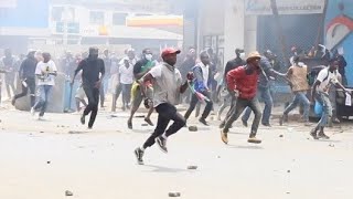 THE MOMENT ANGRY PROTESTERS CHASED POLICE AWAY WITH STONES [upl. by Eanar]