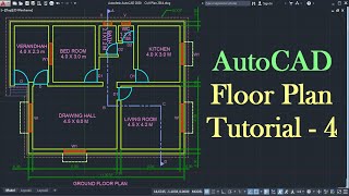 AutoCAD Floor Plan Tutorial for Beginners  4 [upl. by Justus273]