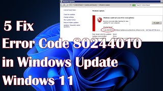 Error Code 80244010 in Windows Update5 Fix [upl. by Grimonia]