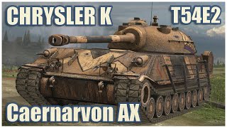 Caernarvon Action X Chrysler K amp T54E2 • WoT Blitz Gameplay [upl. by Charita838]