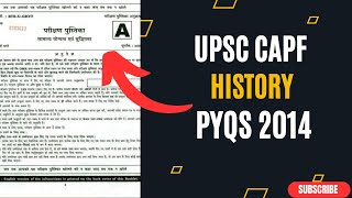 UPSC PYQs  CAPF 2014  History for UPSC  Master PYQ Programme Important Themes  upsccse [upl. by Annal598]