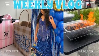 WEEKLY VLOG LIL SISTER PROM TRYING 3 GRILL SHOPPING 🛍️ GRWM TO START A NEW JOB 💵 [upl. by Yrocej]