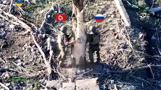 Horrible Ukrainian FPV drones brutally blow up fleeing North Korean soldiers one by one in Kursk [upl. by Refenej]