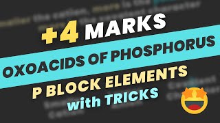 Oxoacids of Phosphorus  P Block Elements Class 12  JEE Mains 2023 [upl. by Pardner]