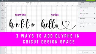 How to Use Font Glyphs in Cricut Design Space easy [upl. by Adalai]