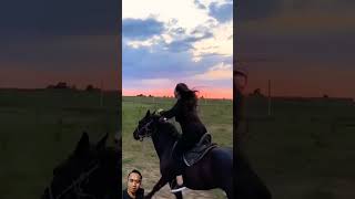 cowgirls happiness horseride nature mountains arabianhorse ytshorts [upl. by Akemor]