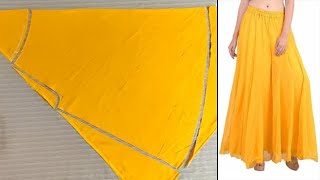 स्कर्ट प्लाज़ो बनाने का आसान तरीका  How To Make Skirt Plazo Cutting and Stitching in Hindi [upl. by Kristie]