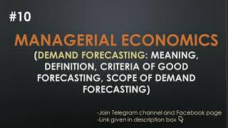 Demand Forecasting  Meaning Criteria Scope of demand forecasting  Part10  EK [upl. by Bayly]