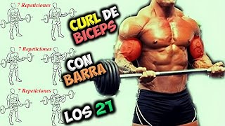 EJERCICIO 💪 El CURL De BICEPS Los 21 Con BARRA 👉 Para Desarrollar BRAZOS Musculosos [upl. by Shanley]