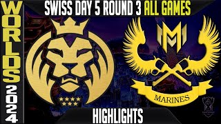 MDK vs GAM Highlights ALL GAMES  LoL Worlds 2024 Day 5 Round 3  MAD Lions vs Gigabyte Marine [upl. by Anilef441]