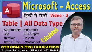 MsAccess Tutorials  All Data Type [upl. by Einad622]