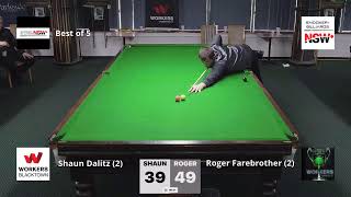 Shaun Dalitz v Roger Farebrother QF 2024 NSW State Snooker Championship [upl. by Acceber]