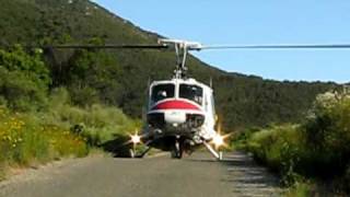 CAL FIRE CDF Hemet Ryan Helitack Helicopter 301 Bell EH1H N491DF Takeoff 2 [upl. by Oderf]