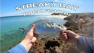 Rock Fishing Streaky Bay BIG TREVALLY [upl. by Aihsyak]