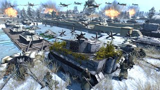 German Army ICE BRIDGE FORTRESS Defense  Men of War WW2 Mod [upl. by Lieno]