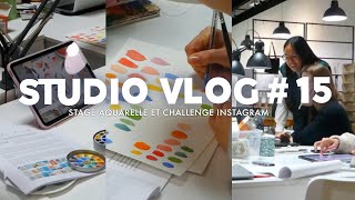 studio vlog  stage pour digitaliser ses aquarelles et challenge couleurs [upl. by Sholom]