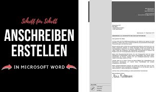 Professionelle Bewerbung  Anschreiben modern kreativ in Microsoft Word erstellen  Tutorial [upl. by Nnylirehs]