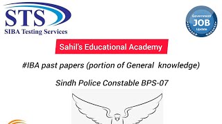 IBA past papers portion of General knowledge Sindh Police Constable BPS07 Morning Shift [upl. by Yllrebmik]