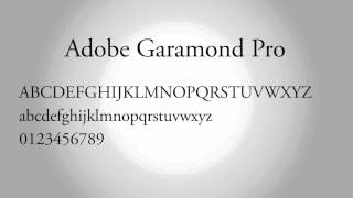 Adobe Garamond Pro Font [upl. by Ecined]